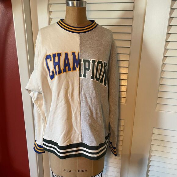CHAMPION | vintage two tone crewneck sweatshirt L - Picture 4 of 12